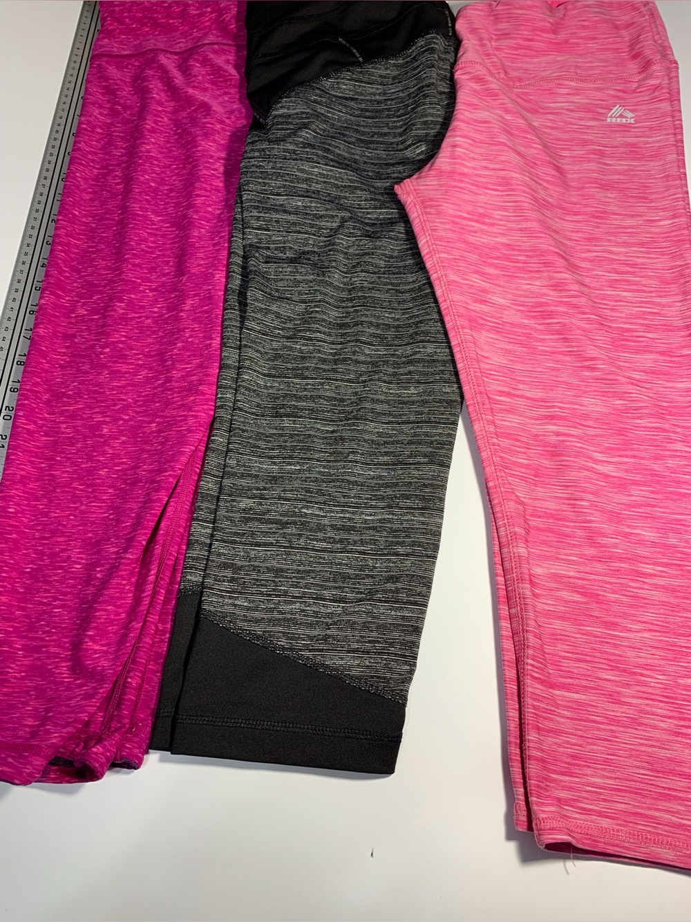 3 pack- size large-Multicolor Striated C --Pink Heather Girls' Active Leggings